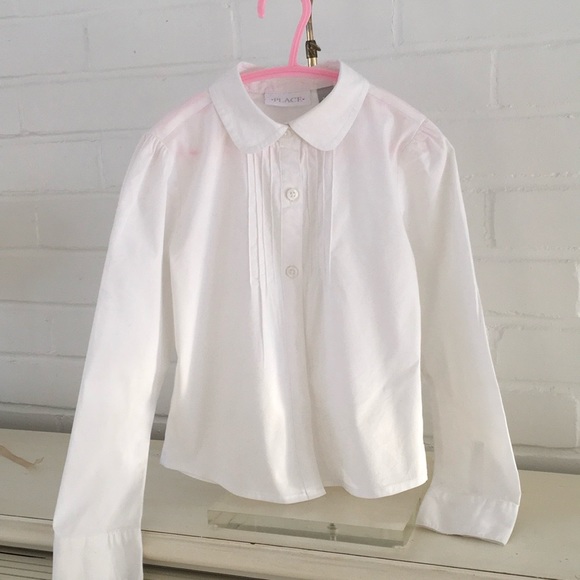 Basic Classic White Girls Blouse Size 5/6 - Picture 1 of 7